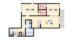 西新町駅 徒歩14分 2階の物件間取画像